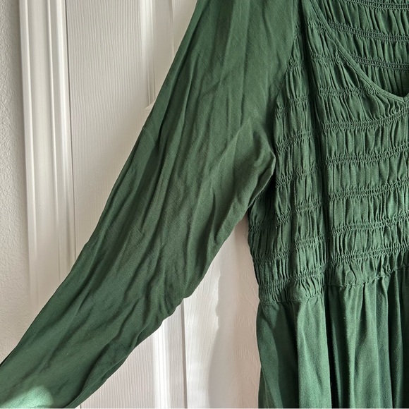 Ava & Viv emerald green smocked midi dress size 3x - Picture 4 of 5